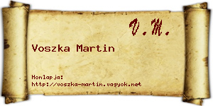 Voszka Martin névjegykártya